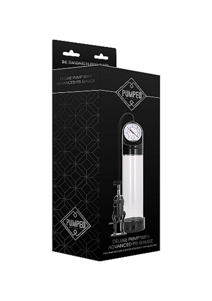 Shots Toys Pumped Deluxe Penis Pump with Advanced PSI Gauge - Clear