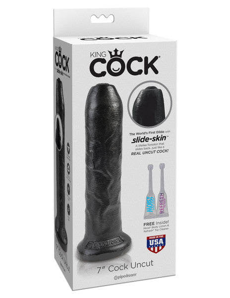 Pipedream King Cock 7" Uncut Realistic Cock - Black