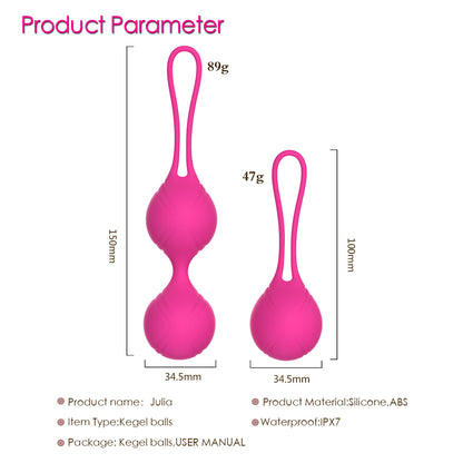 y.Love Julia-Fit 2pc Dewdrop Weighted Kegel Set 2pc