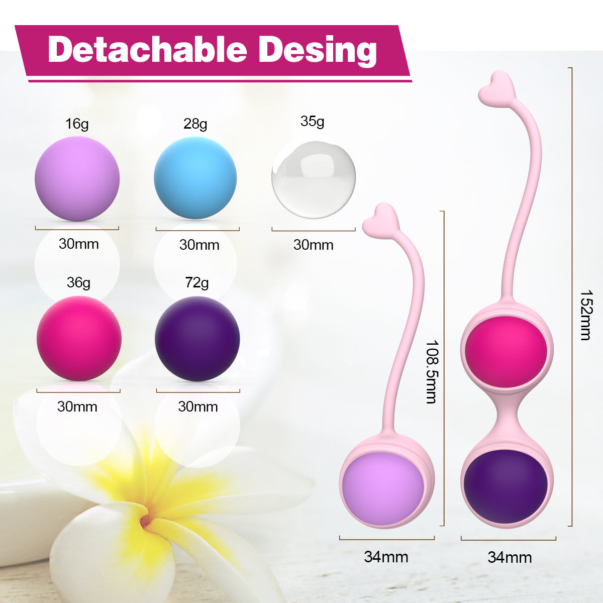 y.Love Lorinda-Fit Interchangeable Weighted Mixed Kegel Ball Training Set