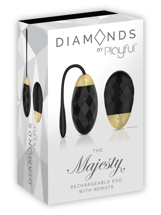 Diamonds by Playful The Majesty Rechargeable Egg with Remote - Black