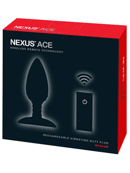 Nexus Ace Rechargeable Vibrating Butt Plug - Medium - Black