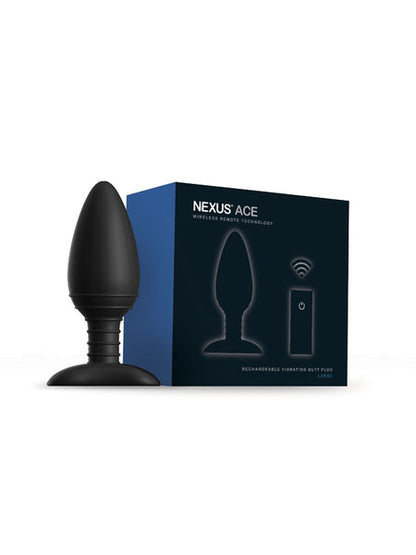 Nexus Ace Rechargeable Vibrating Butt Plug - Large - Black