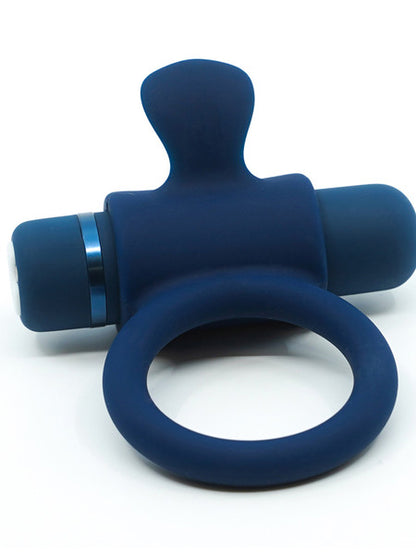 Nu Sensuelle Silicone Rechargeable Bullet Ring - Navy