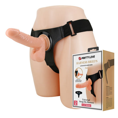 Pretty Love Tom Universal Strap-On Harness with 7.4" Dildo