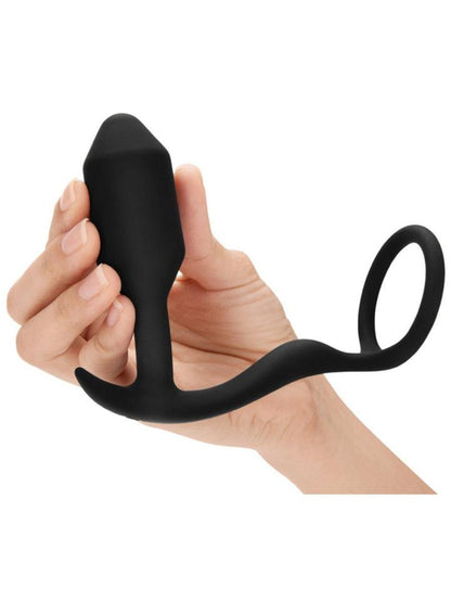 b-Vibe Snug &amp; Tug Weighted Silicone Butt Plug &amp; Penis Ring