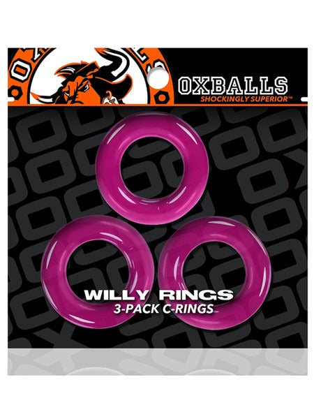 Oxballs Willy C-Rings Cockrings 3pk - Hot Pink