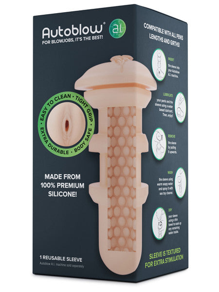 Autoblow A.I. Silicone Sleeve Accessory - Vagina - Light