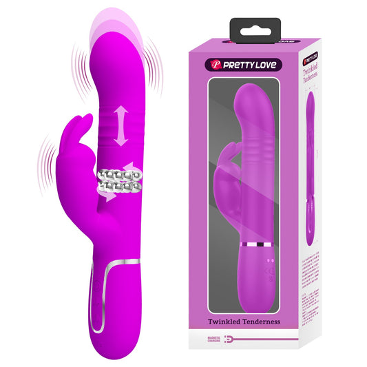 Pretty Love Twinkled Tenderness Thrusting & Rotating Rabbit Vibrator - Coale