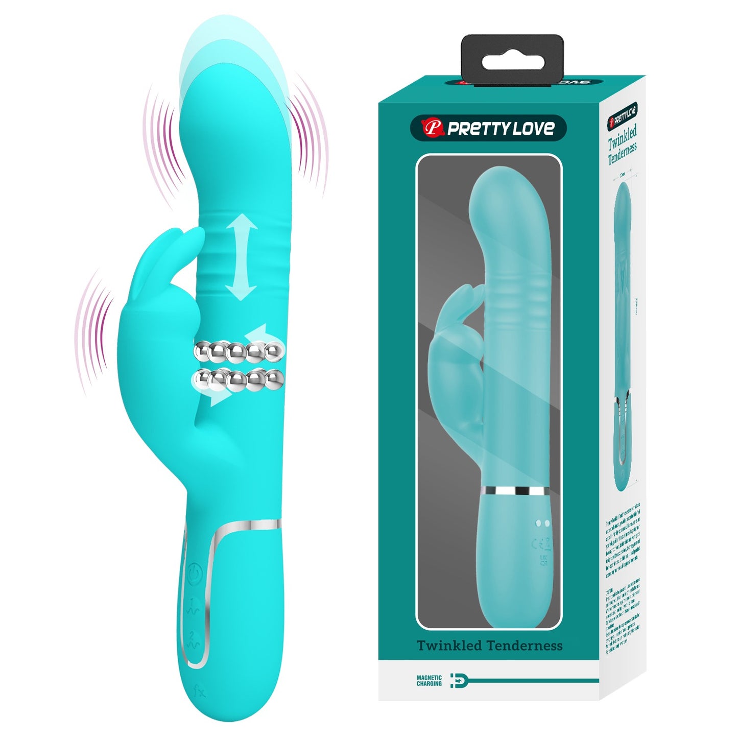Pretty Love Twinkled Tenderness Thrusting & Rotating Rabbit Vibrator - Coale