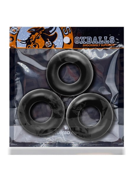 Oxballs Fat Willy Jumbo Cockrings 3pk - Black