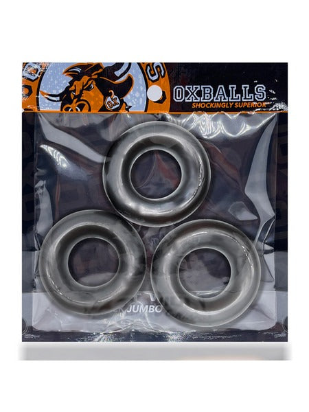 Oxballs Fat Willy Jumbo Cockrings 3pk - Silver