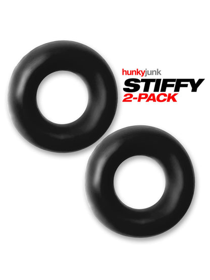 hunkyjunk by Oxballs Stiffy Bulge Cockring 2pk - Tar Ice