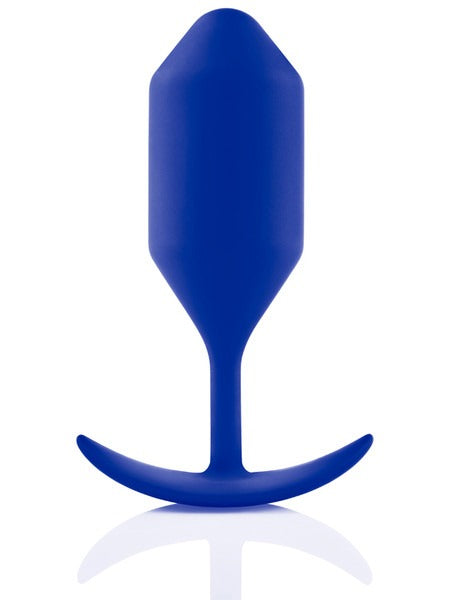 b-Vibe Snug Plug 4 Weighted Silicone Anal Plug - XL - Navy