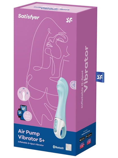 Satisfyer Air Pump 5+ Inflatable G-Spot Vibrator with App Control - Turquoise