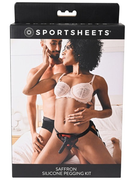 Sportsheets Saffron Silicone Pegging Kit - Red &amp; Black