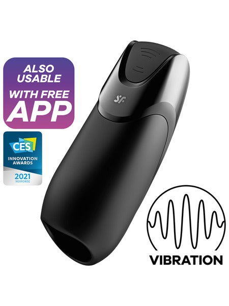 Satisfyer Men Vibration + Masturbator with App Control - Black