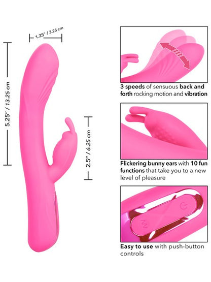 CalExotics Jack Rabbit Elite Rocking Rechargeable Rabbit Vibrator - Pink