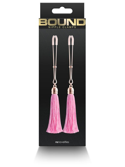 NS Novelties Bound Nipple Clamps - Pink &amp; Rose Gold