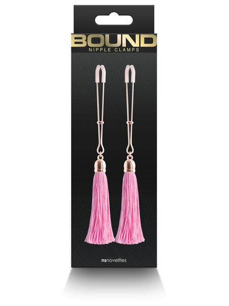 NS Novelties Bound Nipple Clamps - Pink &amp; Rose Gold