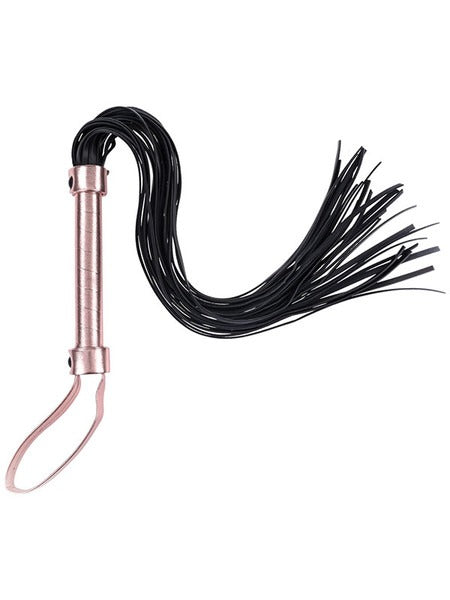 Sportsheets Sex &amp; Mischief Brat Flogger - Rose Gold &amp; Black