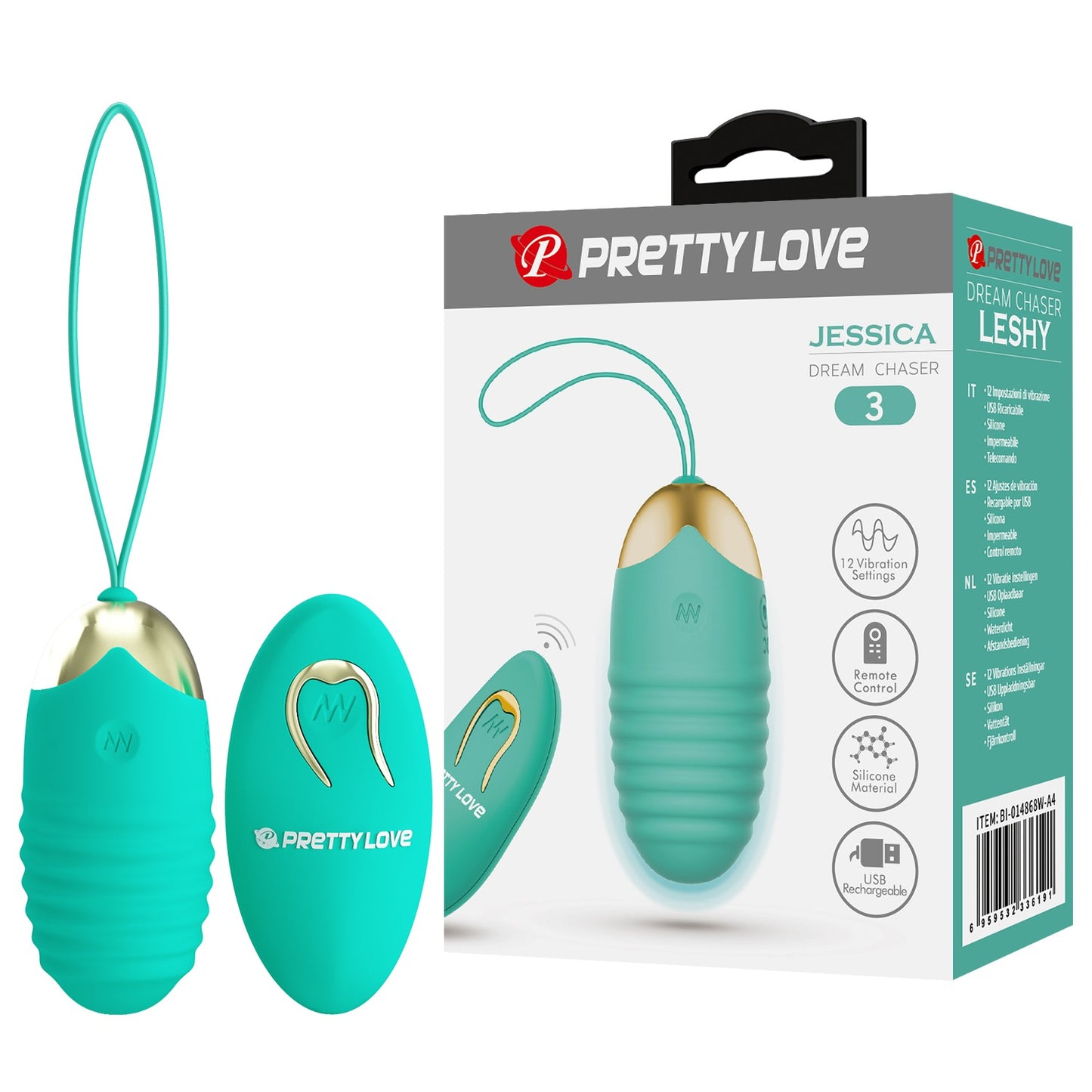 Pretty Love Jessica 3 Rechargeable Vibrating Egg with Remote