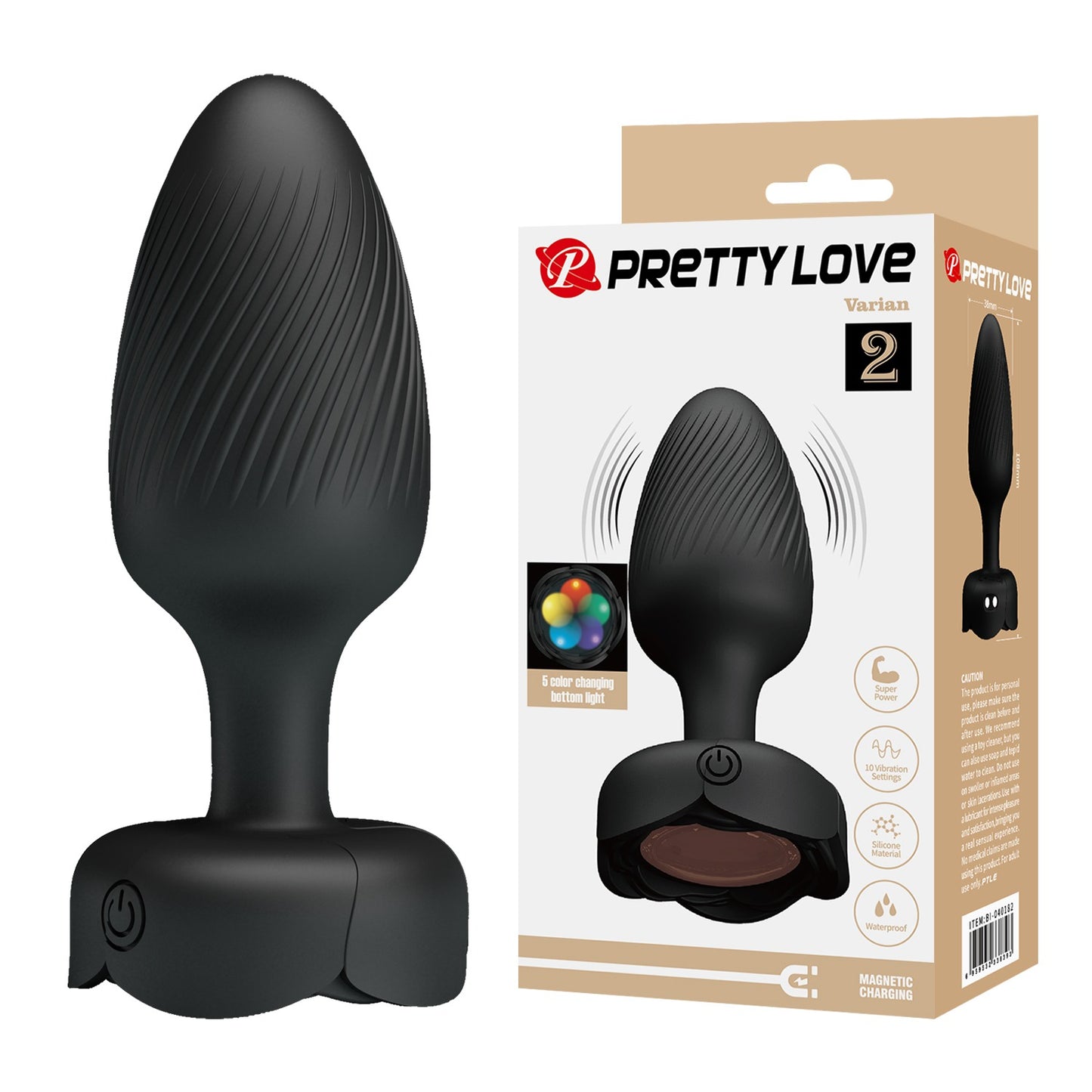 Pretty Love Varian 2 Rechargeable LED Light Butt Plug