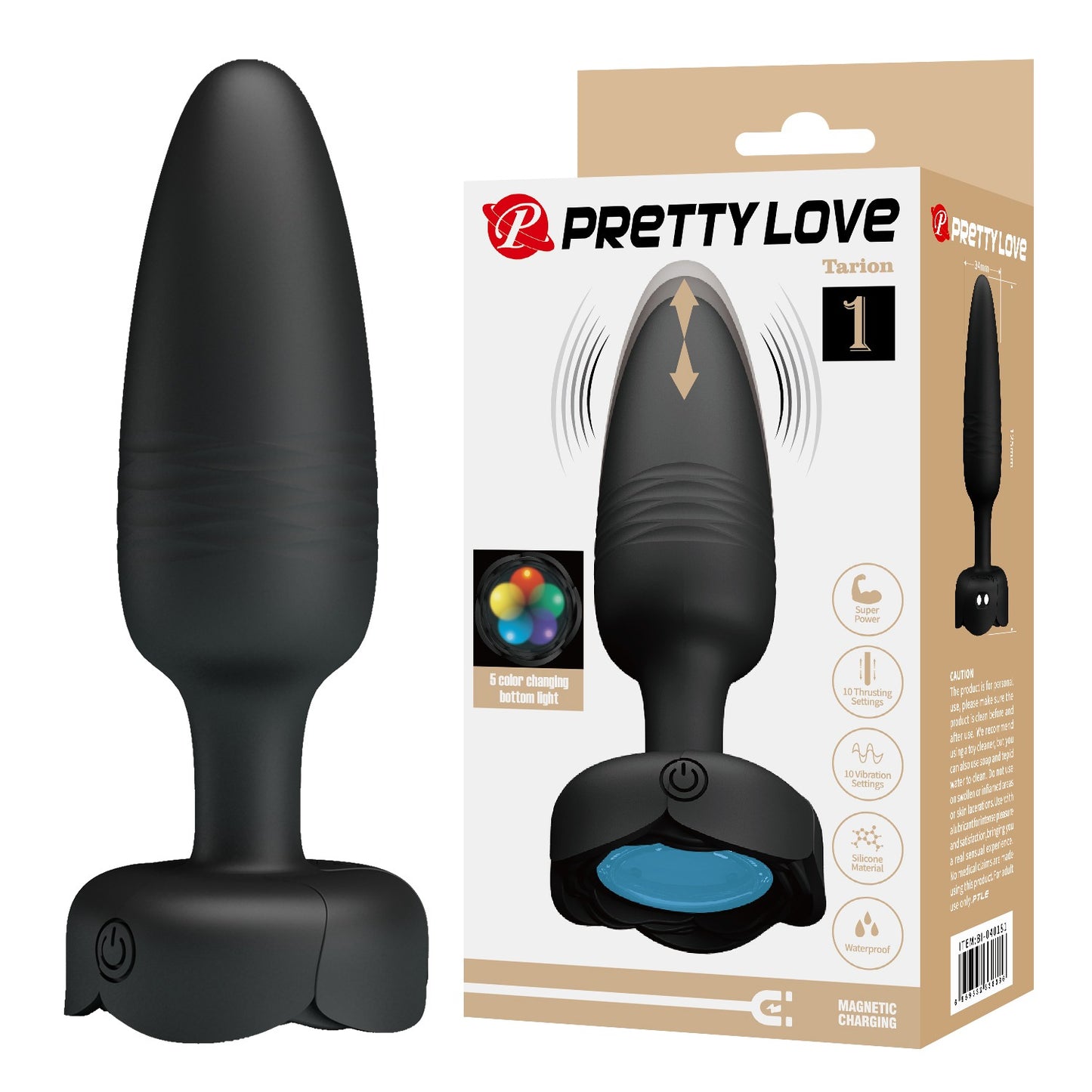 Pretty Love Tarion 1 Thrusting LED Light Butt Plug