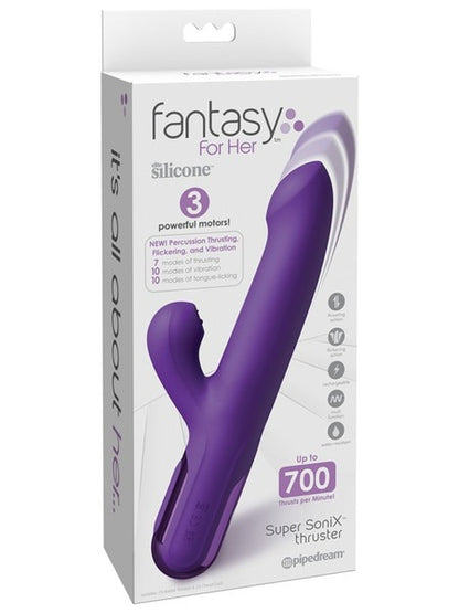 Fantasy For Her Super SoniX Thruster Vibrator with Tongue-licking Clit Stimulation