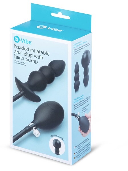 b-Vibe Beaded Inflatable Anal Plug with Hand Pump