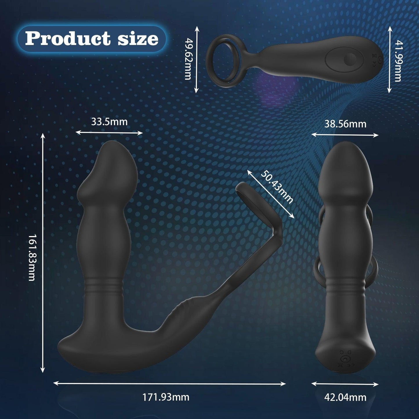 y.Love Remote Control Rotating & stroking Prostate Massager with Cock & Ball Ring