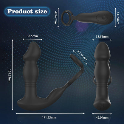 y.Love Remote Control Rotating & stroking Prostate Massager with Cock & Ball Ring