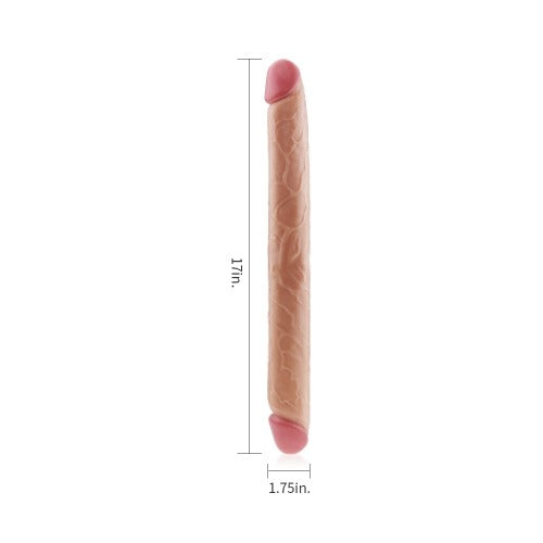 Lovetoy King Size Realistic 17" Slim Ultra Double Dildo - Light