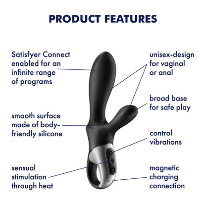 Satisfyer Heat Climax + Anal Vibrator with App Control - Black