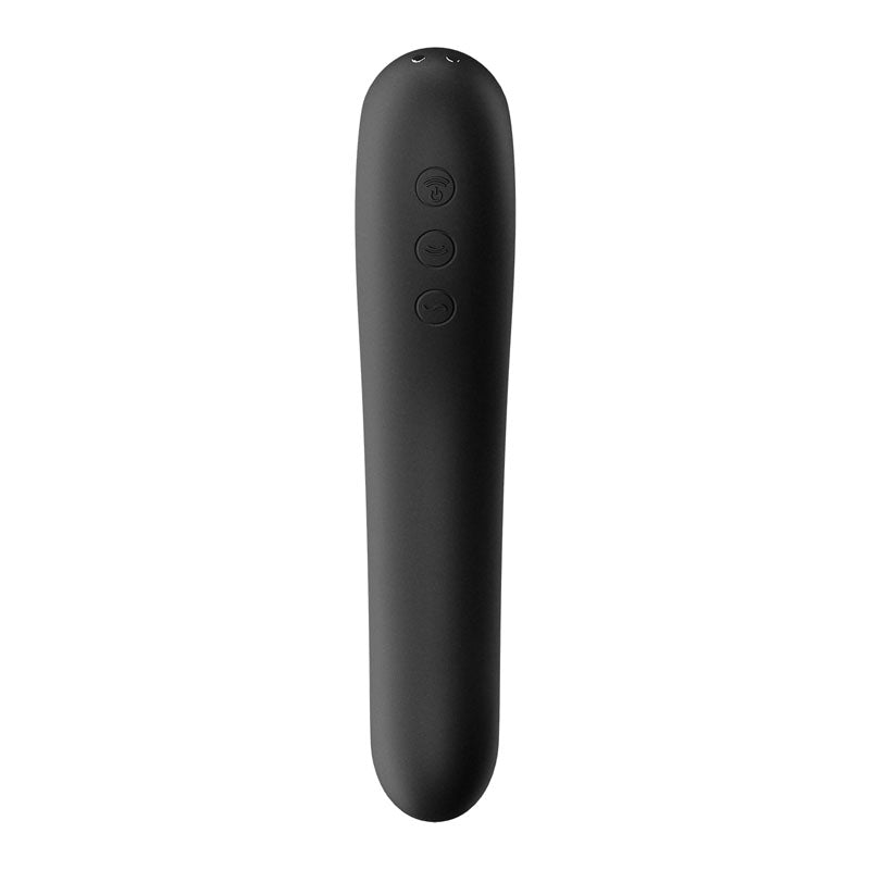 Satisfyer Dual Kiss Rechargeable Air Pulse Vibrator - Black