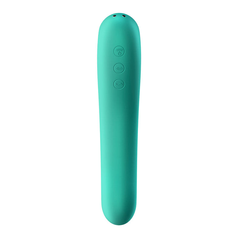 Satisfyer Dual Kiss Rechargeable Air Pulse Vibrator - Green