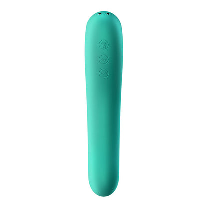 Satisfyer Dual Kiss Rechargeable Air Pulse Vibrator - Green