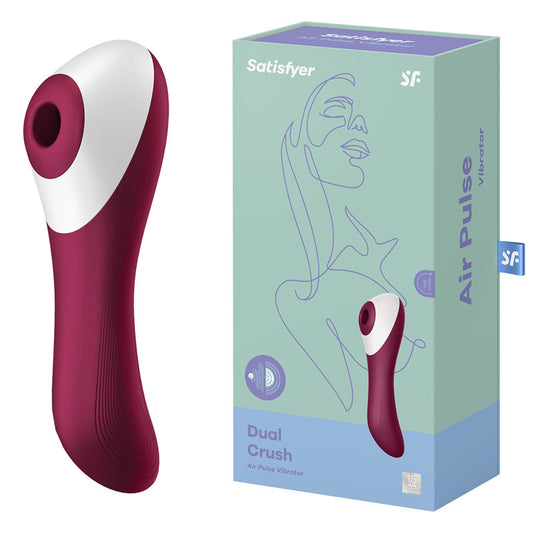 Satisfyer Dual Crush Rechargeable Air Pulse Vibrator - Deep Red