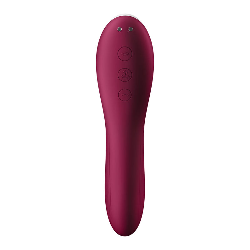 Satisfyer Dual Crush Rechargeable Air Pulse Vibrator - Deep Red