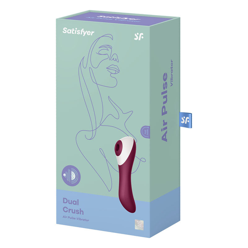 Satisfyer Dual Crush Rechargeable Air Pulse Vibrator - Deep Red