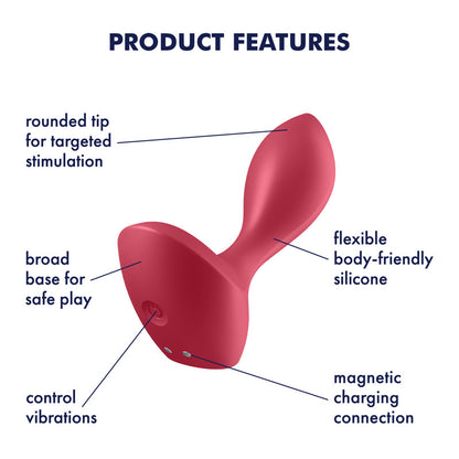 Satisfyer Backdoor Lover Anal Plug Vibrator - Red