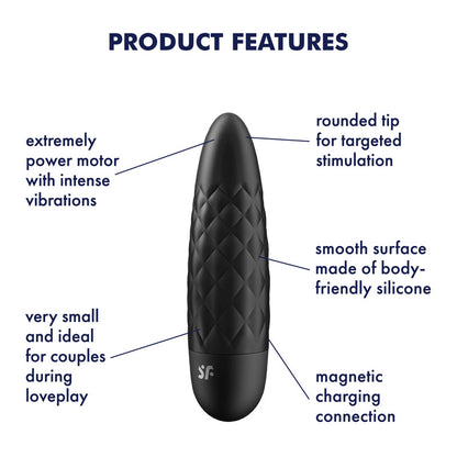 Satisfyer Ultra Power Bullet 5 Rechargeable Vibrator - Black