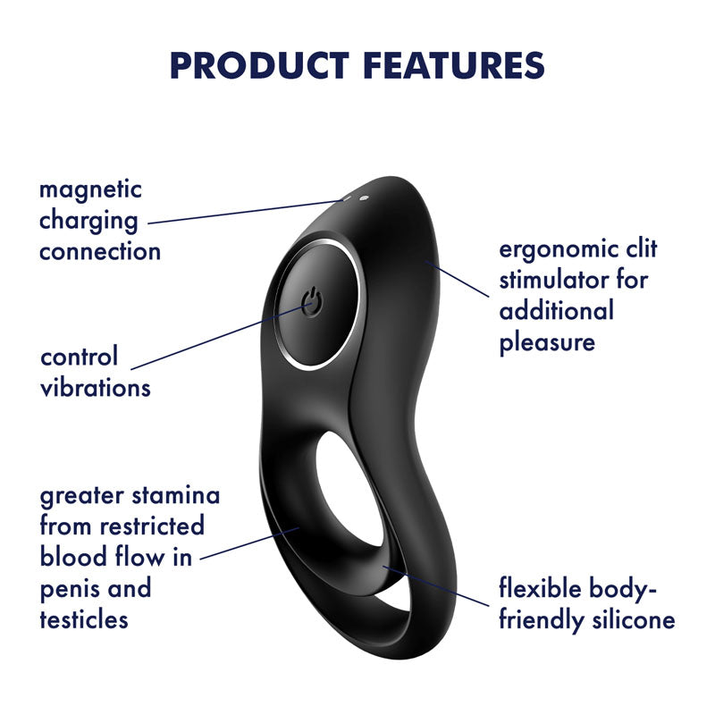 Satisfyer Legendary Duo Rechargeable Cock Ring - Black