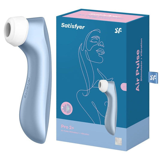 Satisfyer Pro 2+ Rechargeable Air Pulse Clitoral Stimulator + Vibration - Blue