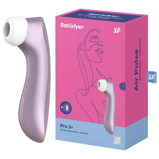 Satisfyer Pro 2+ Rechargeable Air Pulse Clitoral Stimulator + Vibration - Purple