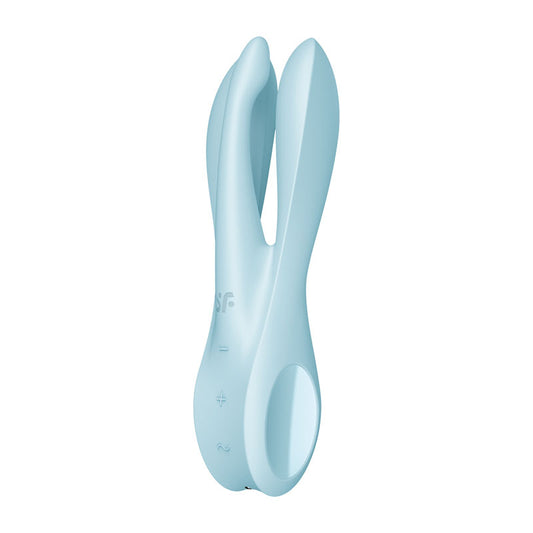 Satisfyer Threesome 1 Triple Head Rechargeable Vibrator - Light Blue