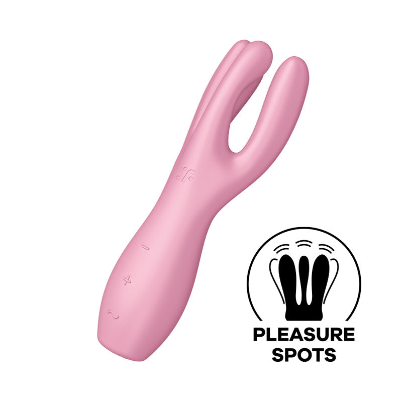 Satisfyer Threesome 3 Triple Head Rechargeable Vibrator - Pink