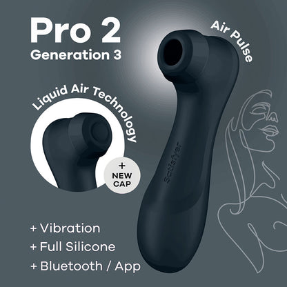 Satisfyer Pro 2 Generation 3 Rechargeable Air Pulse Clitoral Stimulator + Vibration with App Control