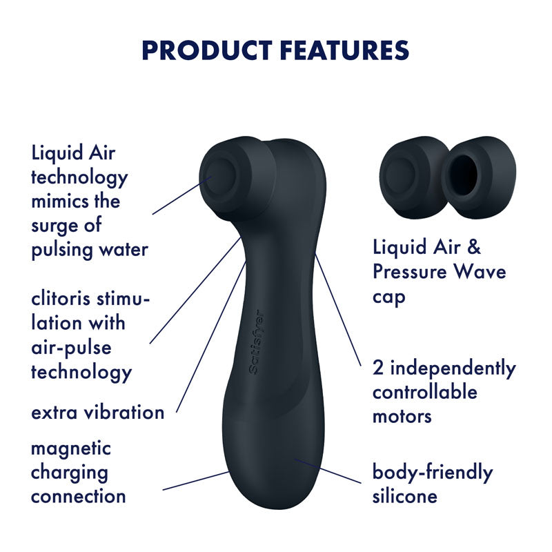 Satisfyer Pro 2 Generation 3 Rechargeable Double Air Pulse Clitoral Stimulator + Vibration - Black