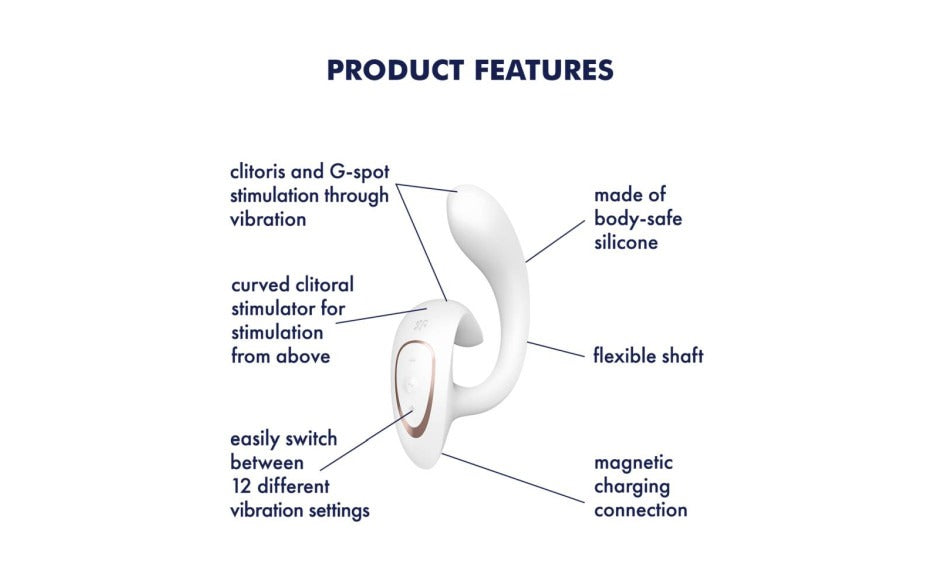 Satisfyer G For Goddess 1 Flexible Shaft Rabbit Vibrator - White